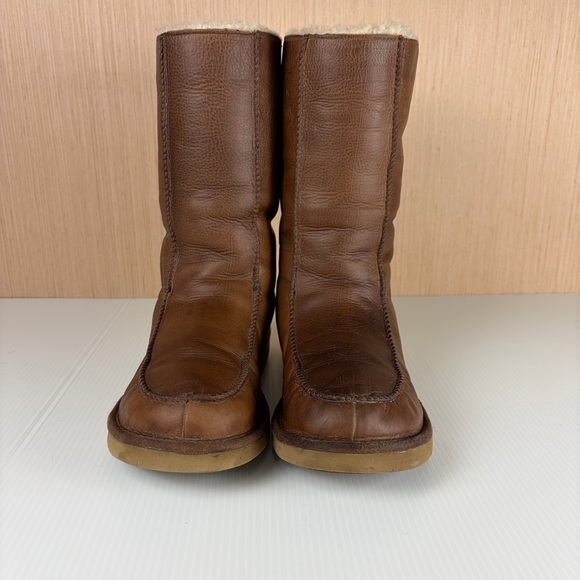 UGG Australia Men’s Leather Tall Shearling Boots Brown Size 9 Women’s 10-10.5 main image 8